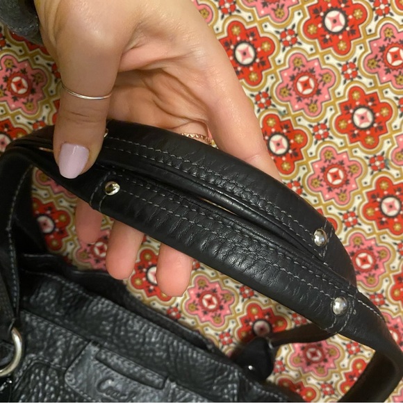 Coach Penelope Pebble Leather Black Handbag Shoulder Bag Purse - Picture 4 of 16